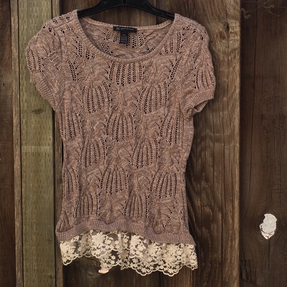 INC International Concepts sweater with lace